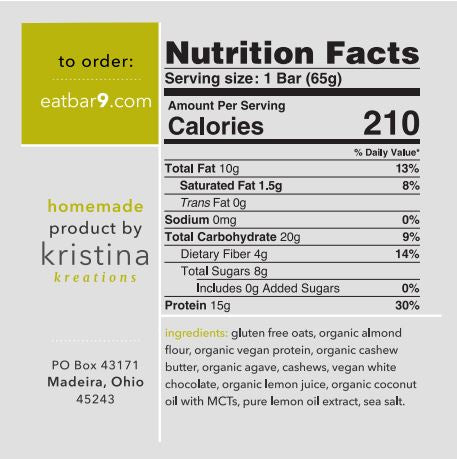 Lemon White Chocolate Cashew - 12 Bars